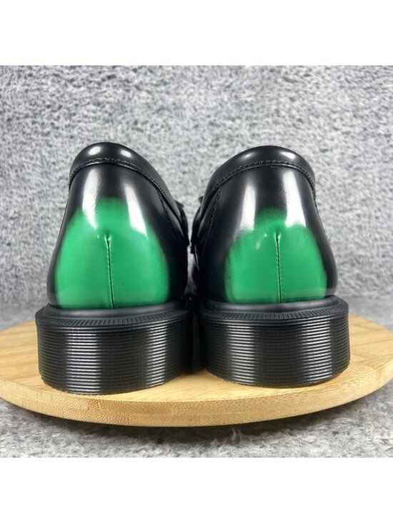 Dr. Martens Adrian Tassel Loafer Size 13 Men Arcadia Rub Off Leather Black Green main image 8